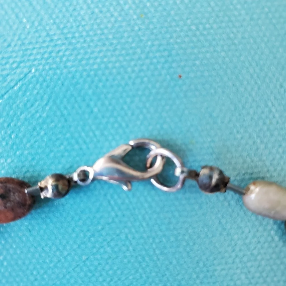Tourmaline Necklace w/ Glass Cabochon & Bracket